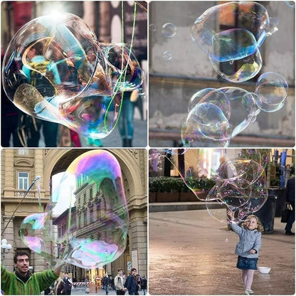 Double Pole Bubble Rope for Giant Bubble Show Outdoor Party Fun Activity - Blue
