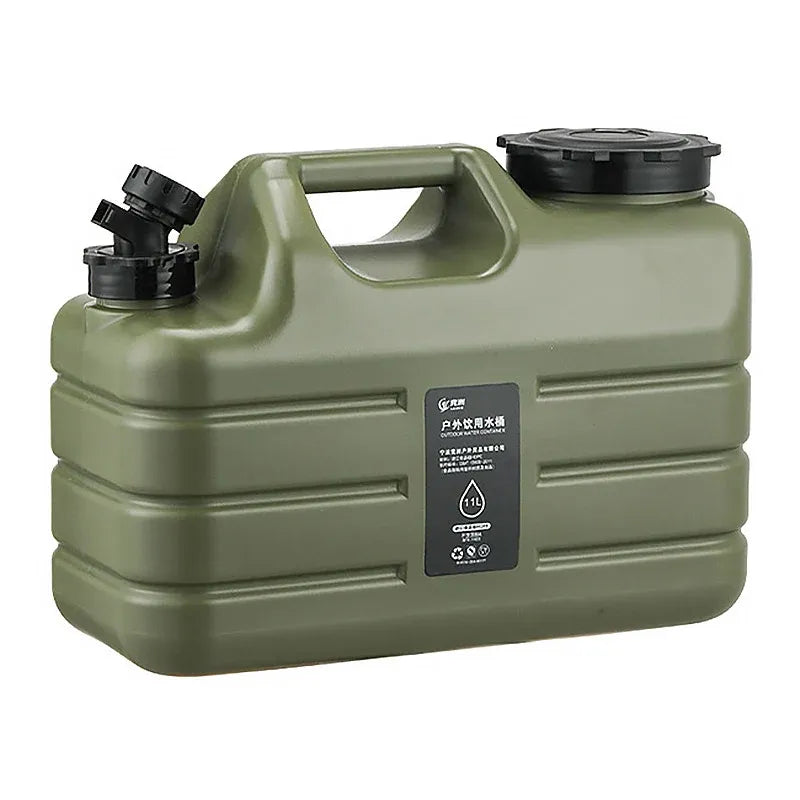 Outdoor Camping Water Storage Bucket with Faucet Portable Square Drinking Tank - 12L