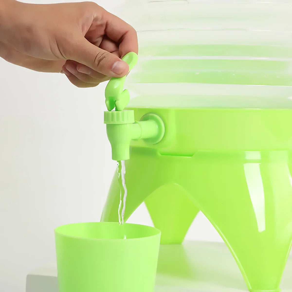 5.5L Outdoor Water Container Camping Folding Water Beer Juice Travel Bucket Use - Blue
