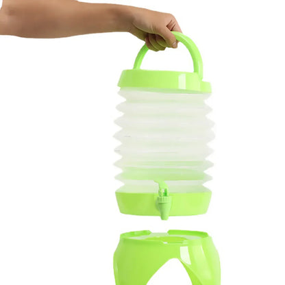 5.5L Outdoor Water Container Camping Folding Water Beer Juice Travel Bucket Use - Blue