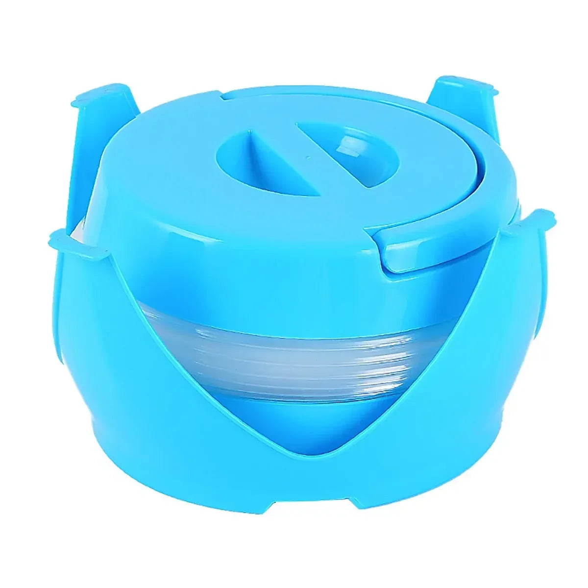 5.5L Outdoor Water Container Camping Folding Water Beer Juice Travel Bucket Use - Blue