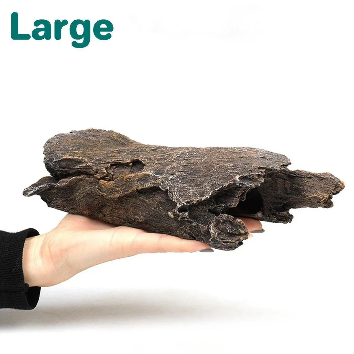Tree Log Hide Ornament Trunk Tunnel Fish Reptile Tank Resin Aquarium Decoration - Large