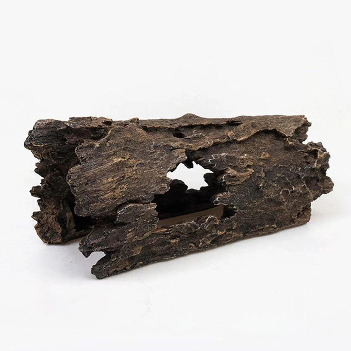 Tree Log Hide Ornament Trunk Tunnel Fish Reptile Tank Resin Aquarium Decoration - Large