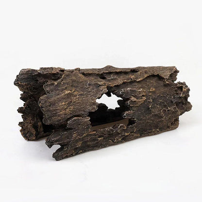 Tree Log Hide Ornament Trunk Tunnel Fish Reptile Tank Resin Aquarium Decoration - Large