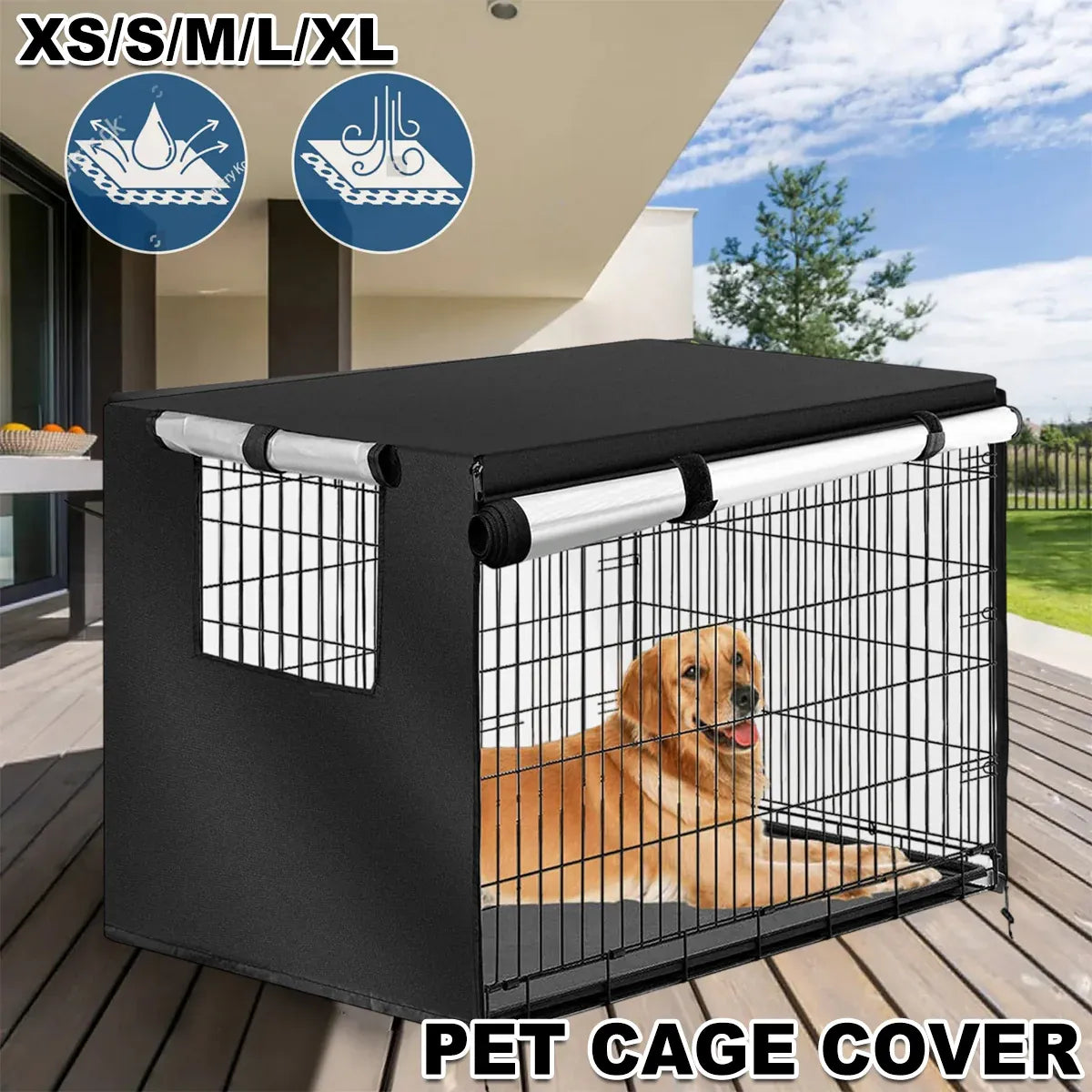 Oxford Cloth Pet Cover Outdoor Garden Yard Dog Dust Protector Waterproof Shield - S