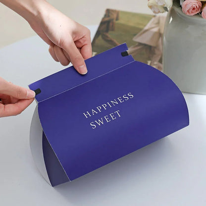 10pcs Pastry Box Mousse Layer Cake Roll Towel Roll Packaging Box Bakery Supplies - Blue
