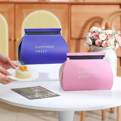 10pcs Pastry Box Mousse Layer Cake Roll Towel Roll Packaging Box Bakery Supplies - Blue