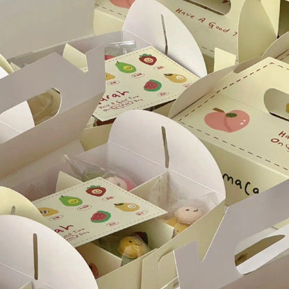 10 Pack Cake Box Set Cardstock Printed Partitioned Interior for Macarons Pastrie