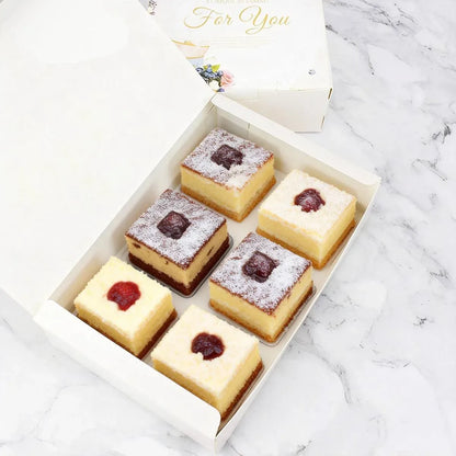 50Pcs Pastry Gift Box Cookie Tart Packaging Flower Pattern Bakery Box Easy Fold - 21.5x14x5CM