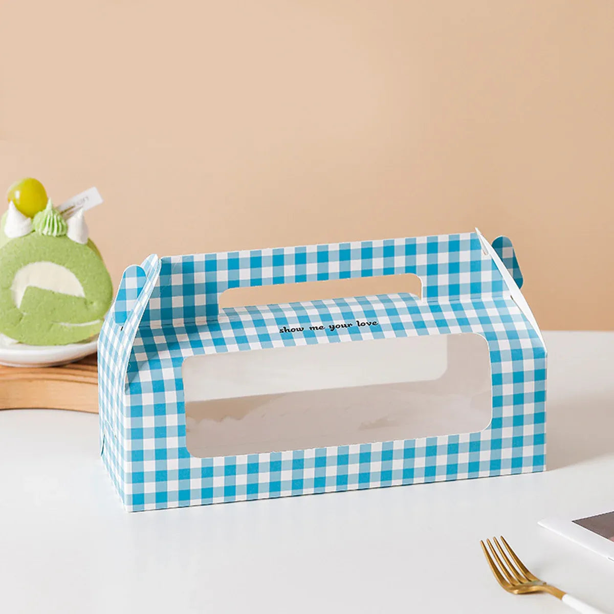 20PCS Handheld Dessert Packaging Boxes with Window for Cakes Cookies - 27 x 9 x 14.7cm