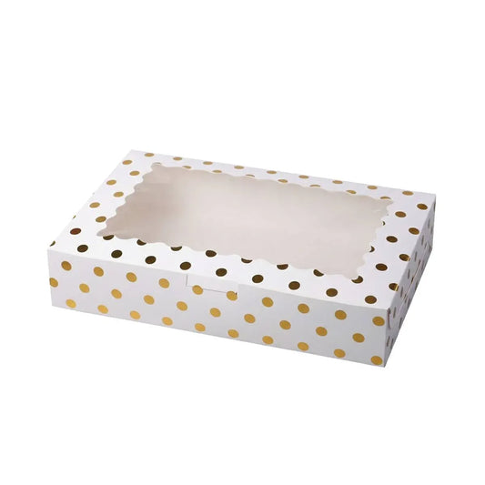 10 Pcs Window Cake Box Gold Star Kraft Cardboard Bakery Party Dessert Gift Box - Dot