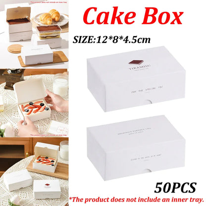 Western Dessert Presentation Box 50 Pack Tiramisu Bakery Gift Packaging Set - English