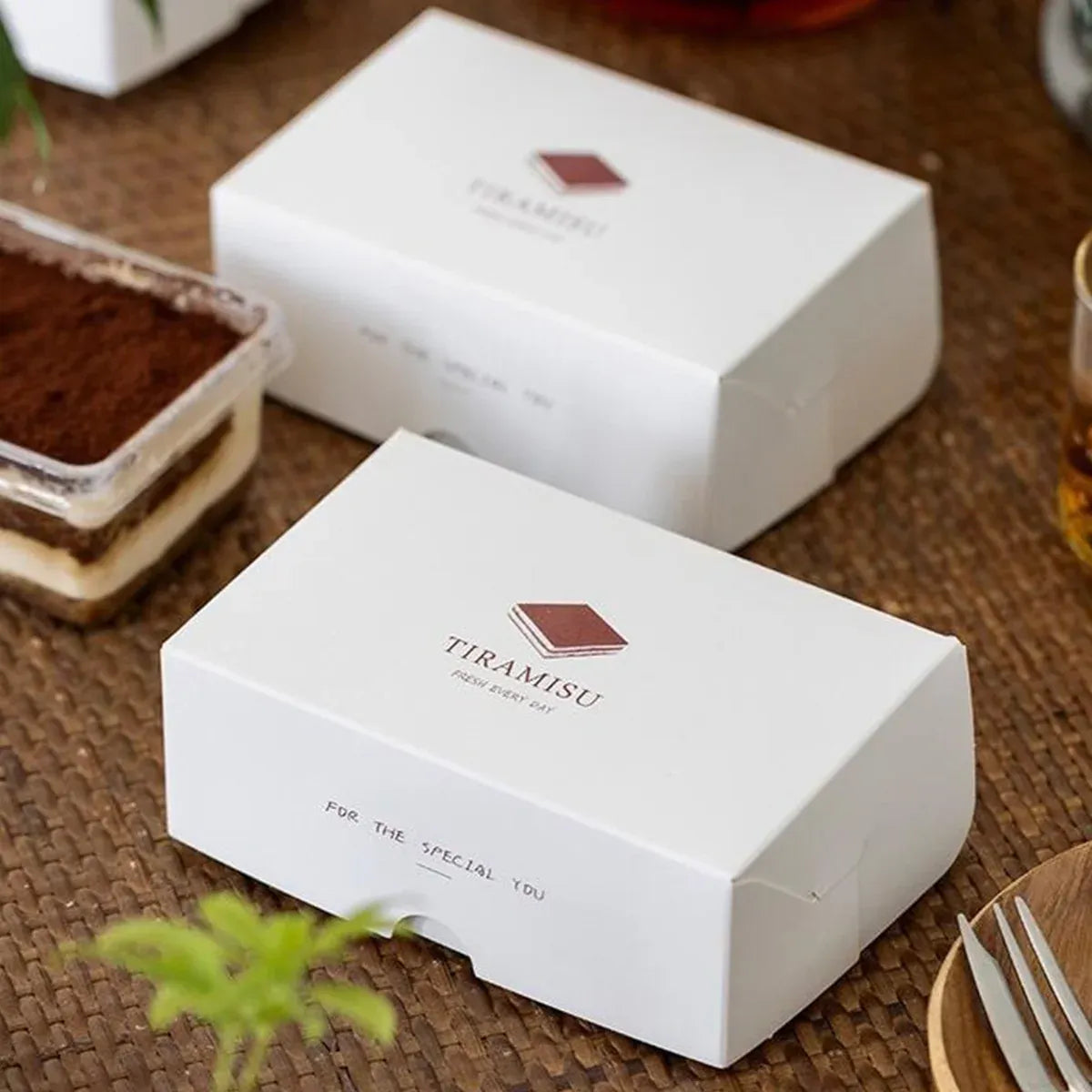 Western Dessert Presentation Box 50 Pack Tiramisu Bakery Gift Packaging Set - English