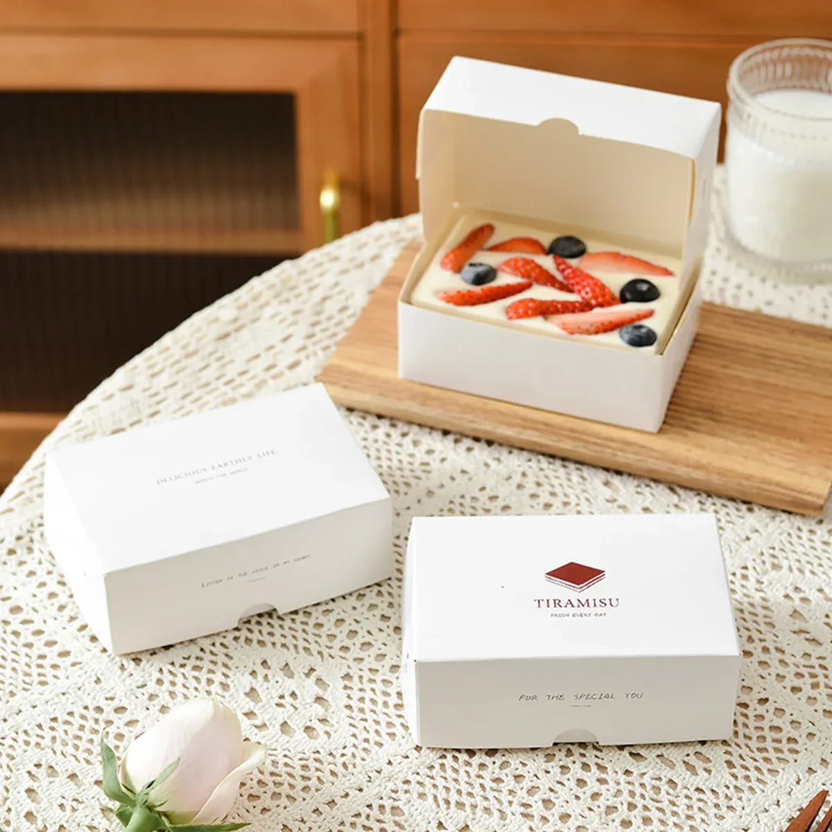 Western Dessert Presentation Box 50 Pack Tiramisu Bakery Gift Packaging Set - English