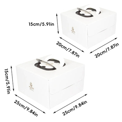 20PCS Cake Packaging Boxes 6/8in White for Birthday Party Bakery Packaging Use - 8 Inches