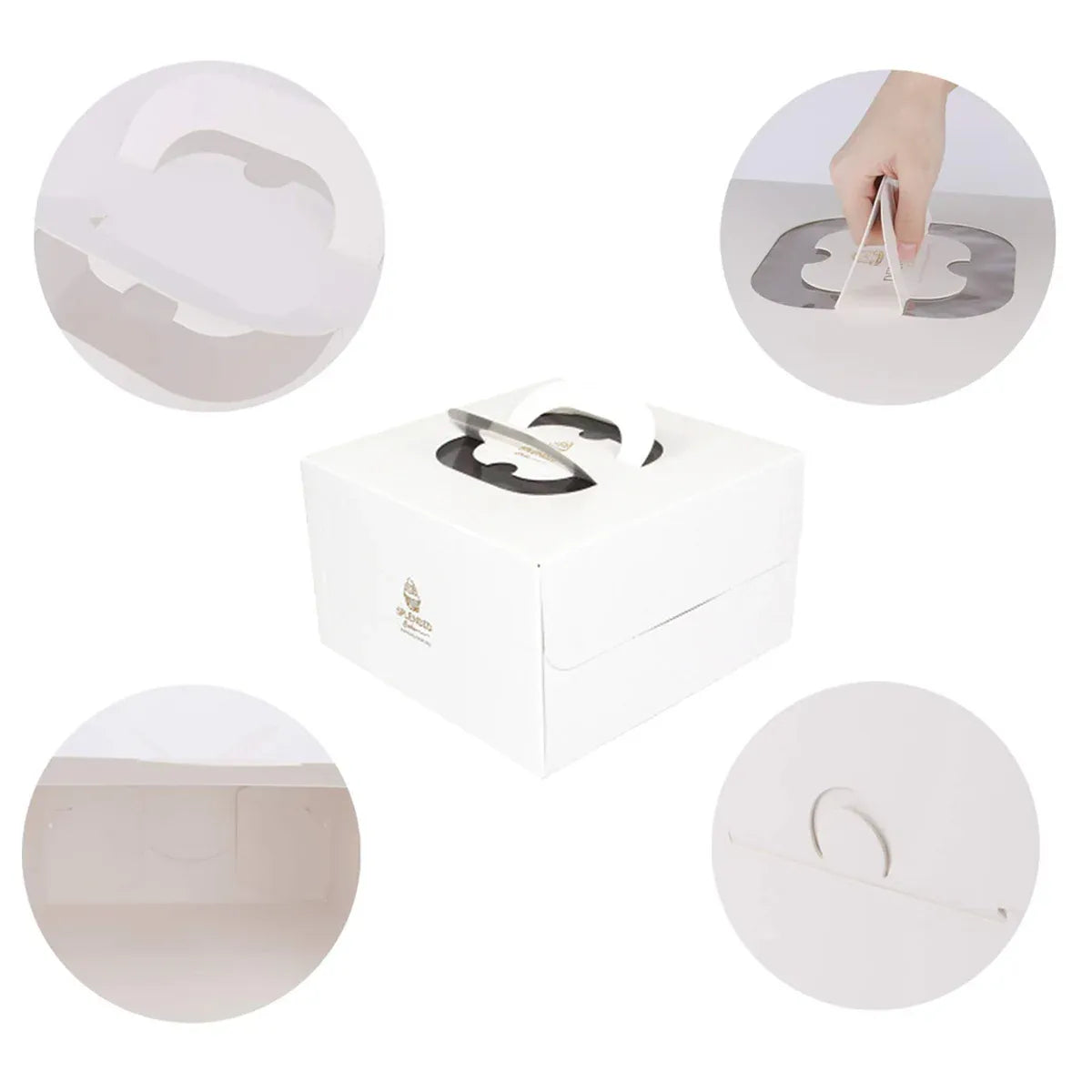 20PCS Cake Packaging Boxes 6/8in White for Birthday Party Bakery Packaging Use - 8 Inches