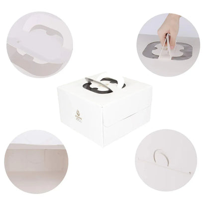 20PCS Cake Packaging Boxes 6/8in White for Birthday Party Bakery Packaging Use - 8 Inches