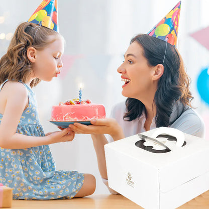 20PCS Cake Packaging Boxes 6/8in White for Birthday Party Bakery Packaging Use - 8 Inches