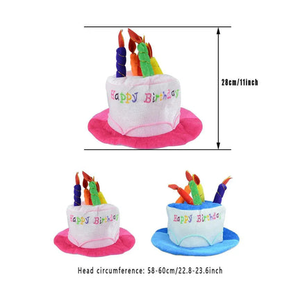 Birthday Cake Hat Party Supplies Fun Performance Masquerade Celebration Hat - Blue