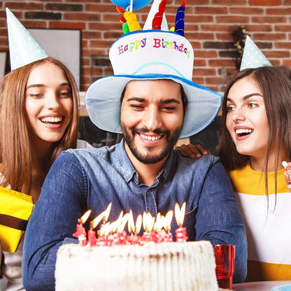 Birthday Cake Hat Party Supplies Fun Performance Masquerade Celebration Hat - Blue
