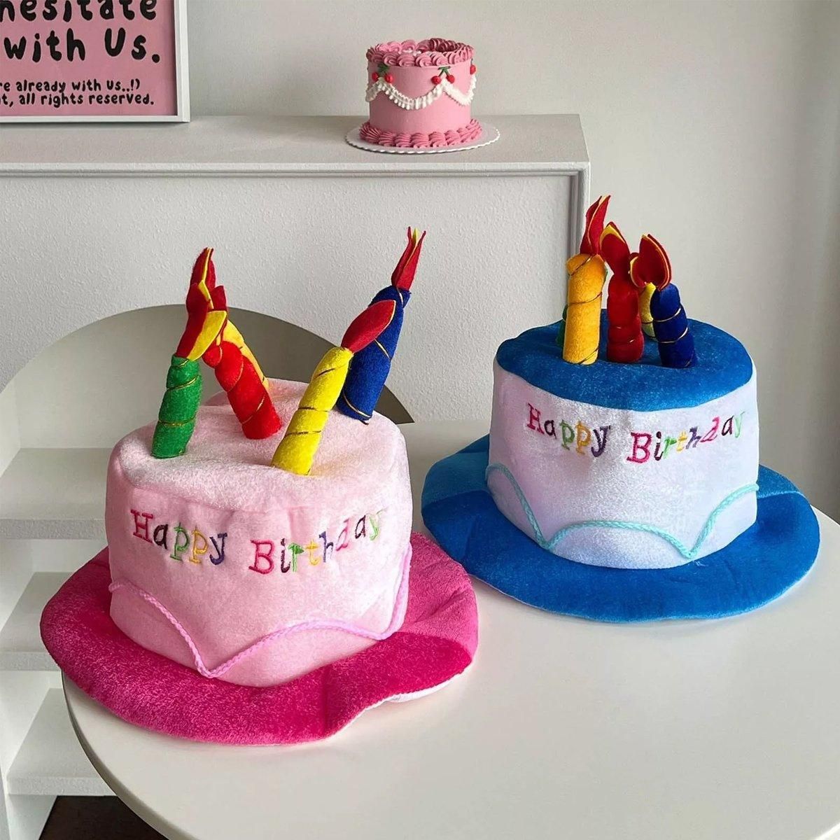 Birthday Cake Hat Party Supplies Fun Performance Masquerade Celebration Hat - Pink