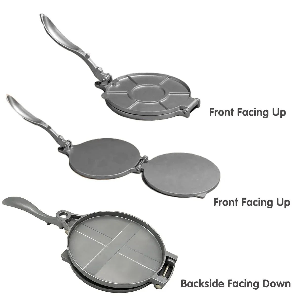 16/20cm Premium Tortilla Press Flat Bread Maker Taco Roti Chapati Health Food - Silver-20cm