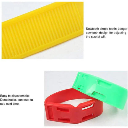Cow Identification Bands 20PCS Adjustable Foot Rings Multi Colour Tags Livestock - Yellow
