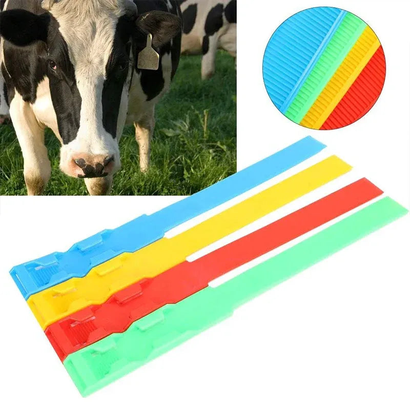 Cow Identification Bands 20PCS Adjustable Foot Rings Multi Colour Tags Livestock - Yellow