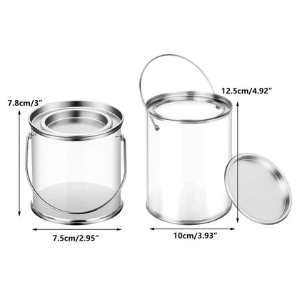 10pcs Cylinder Box with Iron Lid Round Bucket Candy Jar Storage Container - 10x10x12.5cm