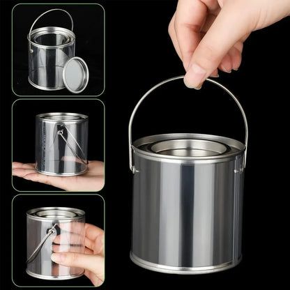 10pcs Cylinder Box with Iron Lid Round Bucket Candy Jar Storage Container - 10x10x12.5cm