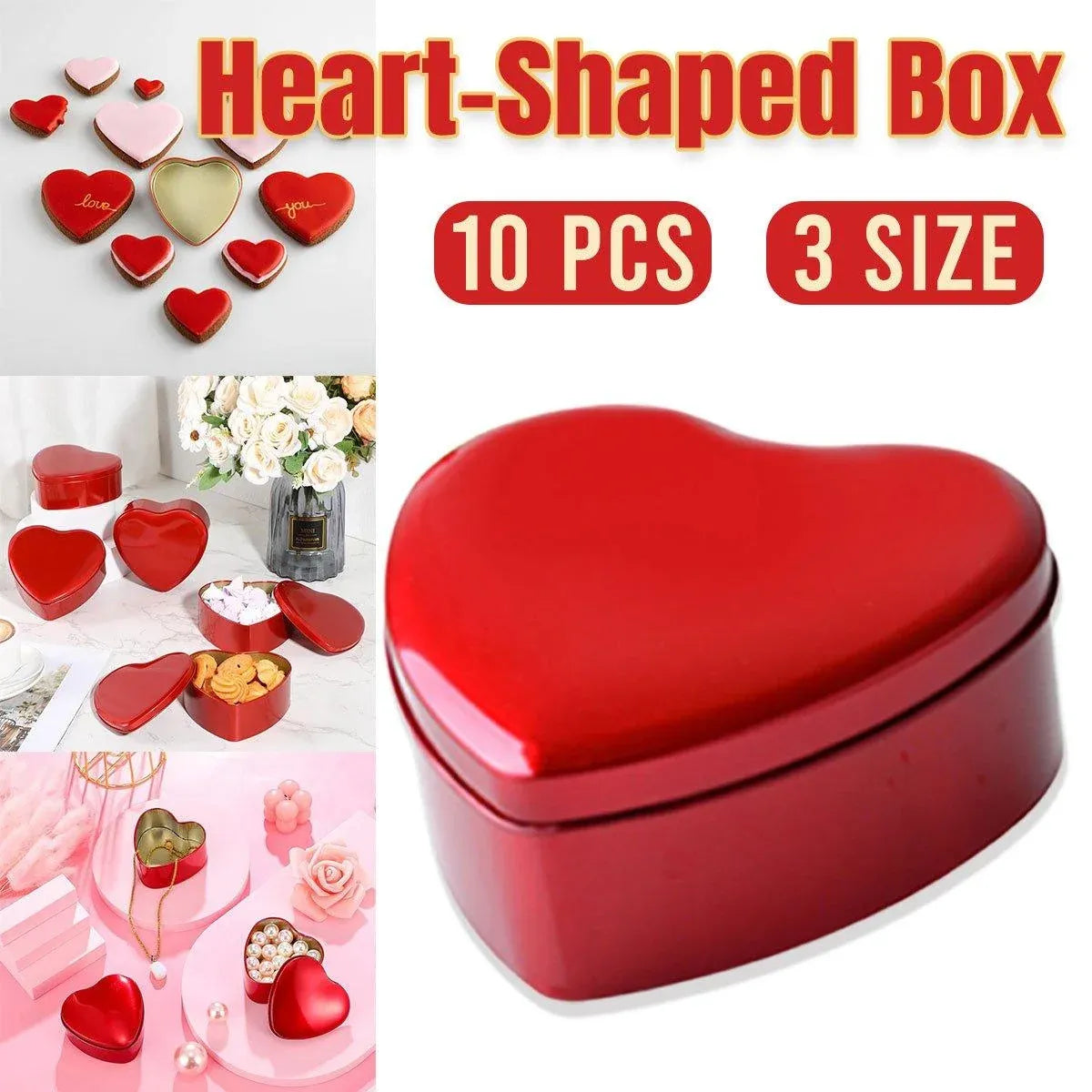 10pcs Iron Box Wedding Candy Boxes Tea Storage Durable Party Favor Containers - 12x12x5cm