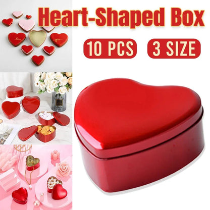 10pcs Iron Box Wedding Candy Boxes Tea Storage Durable Party Favor Containers - 12x12x5cm