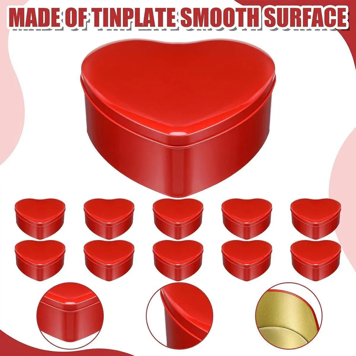 10pcs Iron Box Wedding Candy Boxes Tea Storage Durable Party Favor Containers - 12x12x5cm