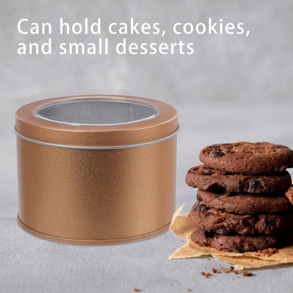 10pcs Open Window Cake Tin Box Bakery Biscuit Packaging Storage Tin Box Set - Sliver