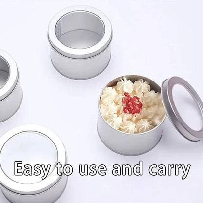 10pcs Open Window Cake Tin Box Bakery Biscuit Packaging Storage Tin Box Set - Sliver