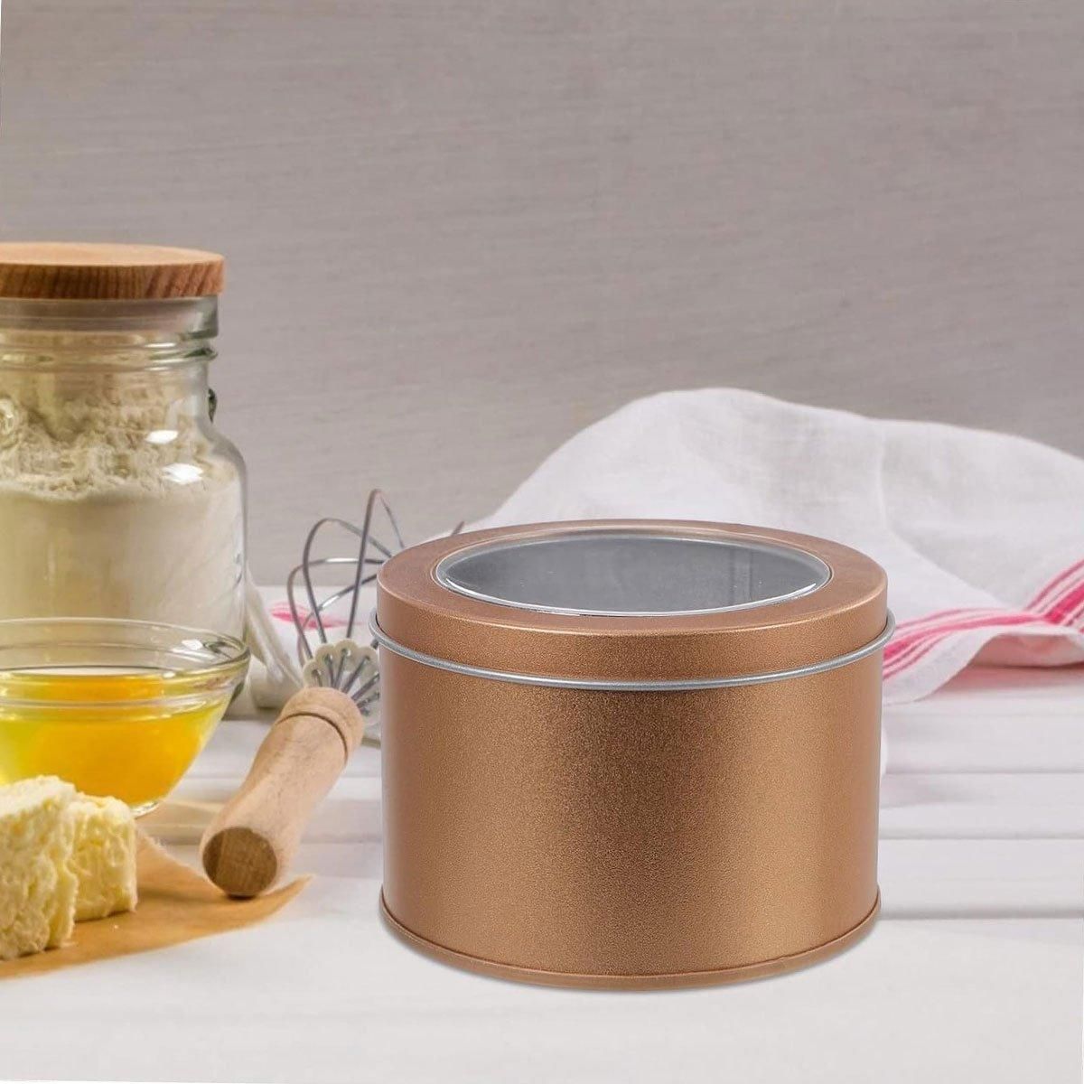 10pcs Open Window Cake Tin Box Bakery Biscuit Packaging Storage Tin Box Set - Sliver