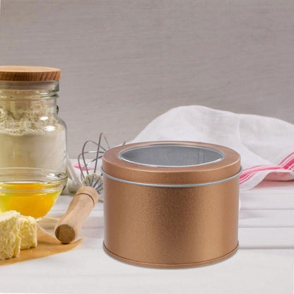 10pcs Open Window Cake Tin Box Bakery Biscuit Packaging Storage Tin Box Set - Sliver