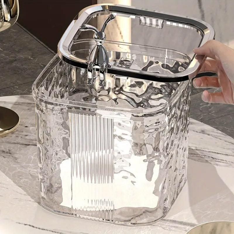 Desktop Mini Trash Can Small Waste Bin Storage Bucket for Office Kitchen Home - Grey-L