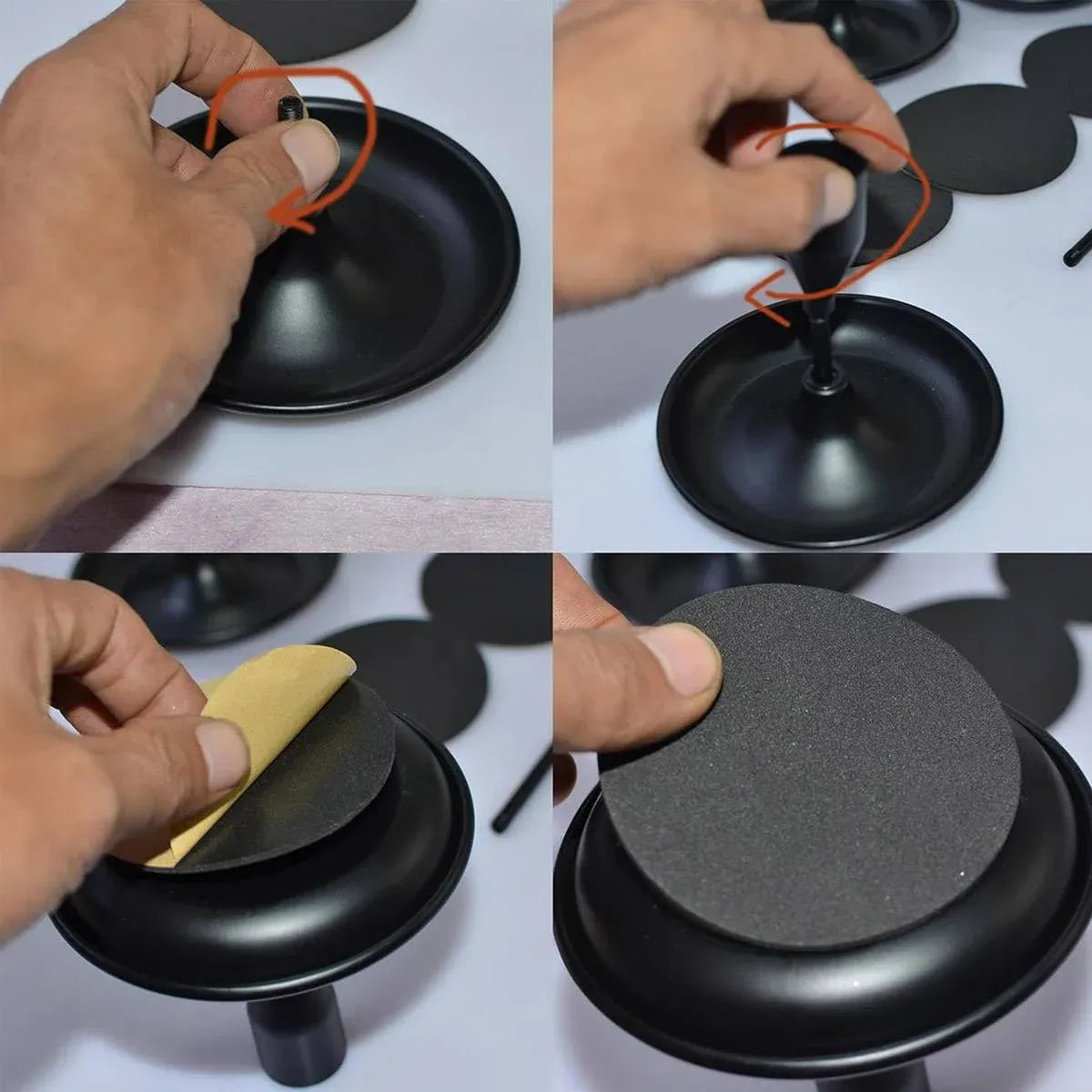 Nordic Iron Candle Holder Set 2pcs Matte Black Tray Ring Handle 12.3 x 7.5cm