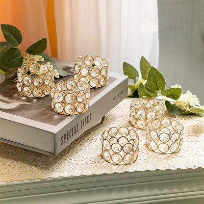 8pcs Gold European Candle Holders for Candlelight Dinner Decorative Candle Cups