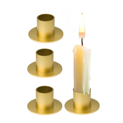 4pc Retro Metal Candle Holder Set Iron Rustproof Home Wedding Table