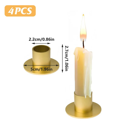 4pc Retro Metal Candle Holder Set Iron Rustproof Home Wedding Table