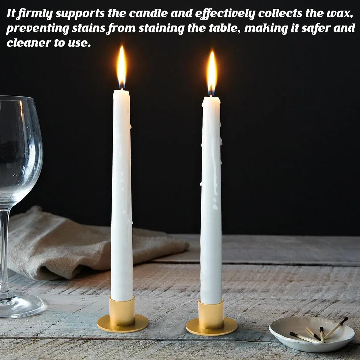 4pc Retro Metal Candle Holder Set Iron Rustproof Home Wedding Table
