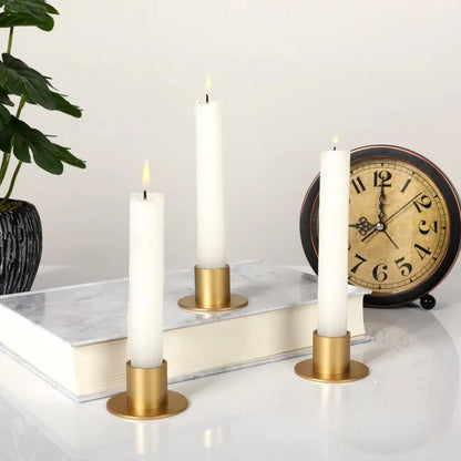 4pc Retro Metal Candle Holder Set Iron Rustproof Home Wedding Table