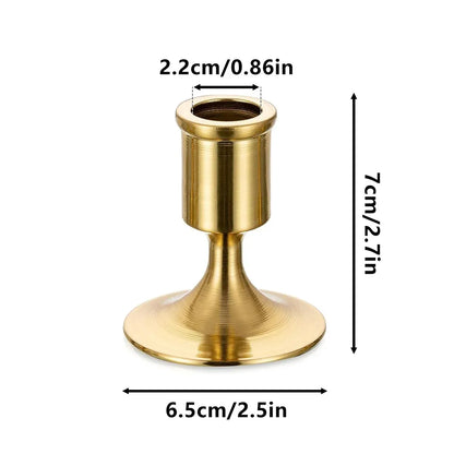6PCS Gold Candle Holder Decoration Tabletop for Christmas Romantic Dinner Decor