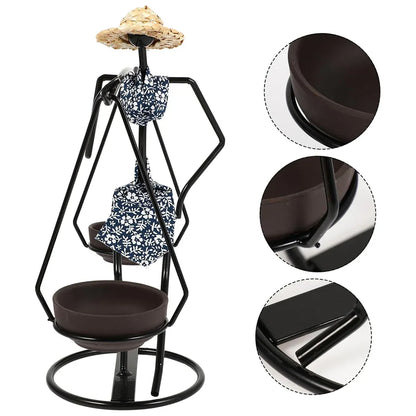 Candle Holder Stand Metal Candlestick Restaurant Table Centrepiece Display Decor - Carrying Tray