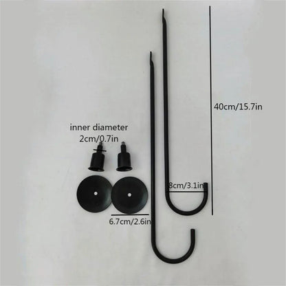 2PCS Black Metal Wall Mounted Iron Candlestick Holder L Shape Modern Home Decor