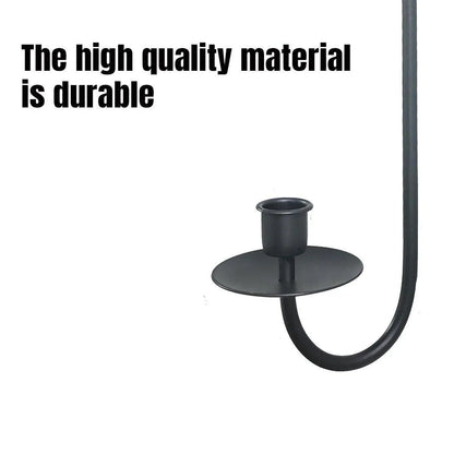 2PCS Black Metal Wall Mounted Iron Candlestick Holder L Shape Modern Home Decor