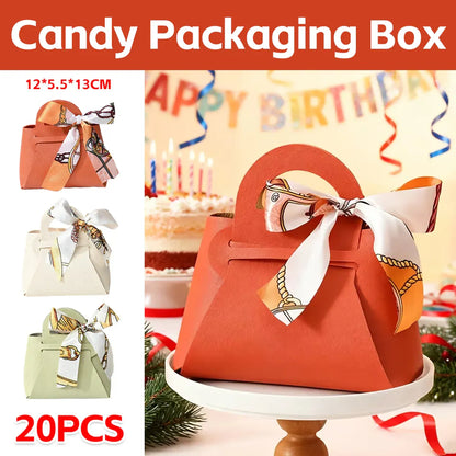 20PCS Handheld Wedding Candy Packaging Bags for Party Favors Wedding Decor Use - Orange