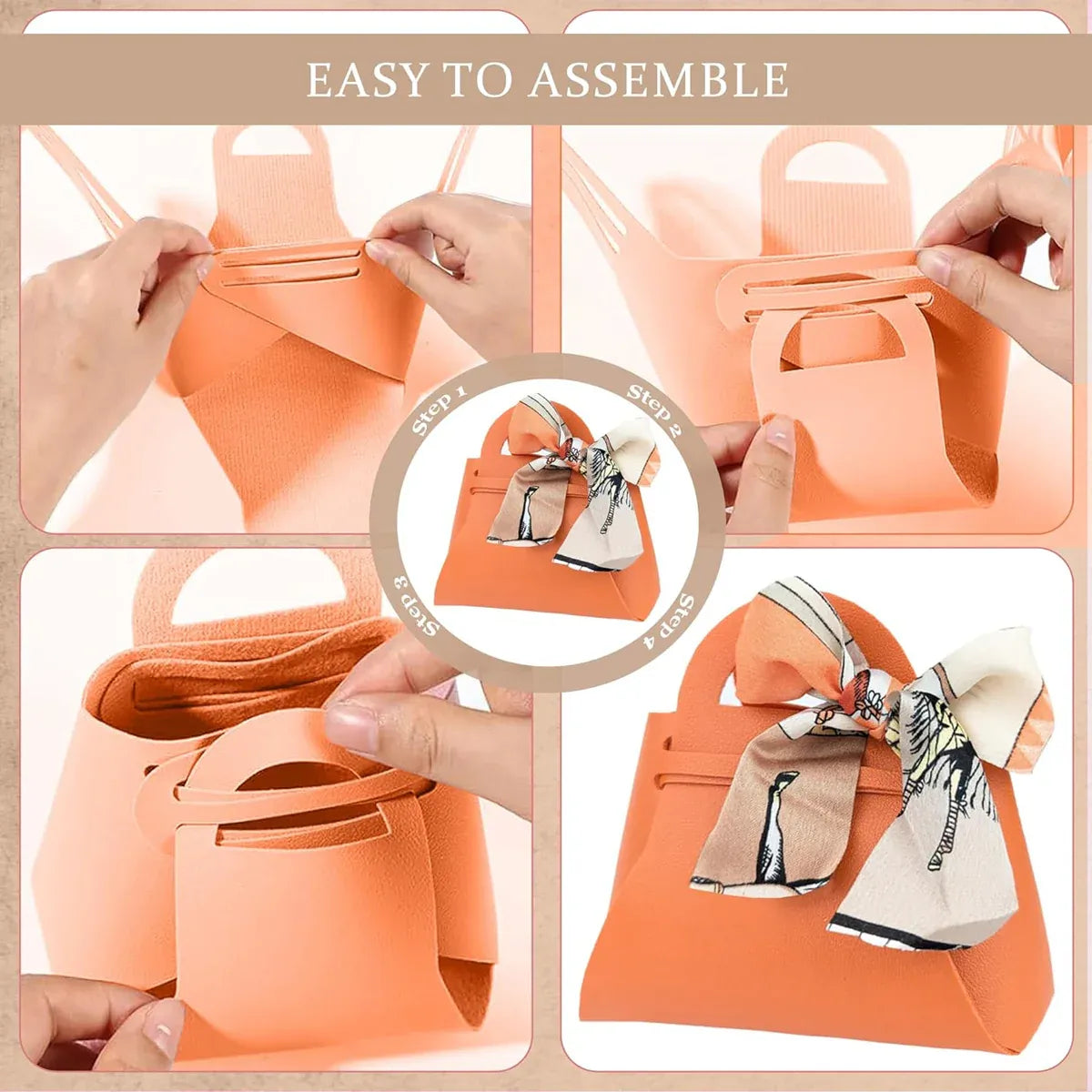 20PCS Handheld Wedding Candy Packaging Bags for Party Favors Wedding Decor Use - Orange